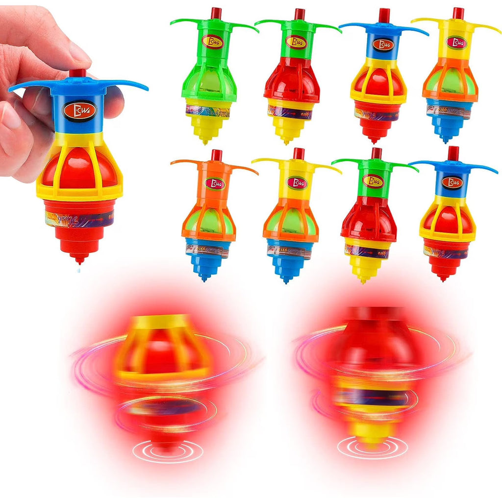 20 Pack UFO Spinning Tops with LED Light Up Flashing Toys J149600