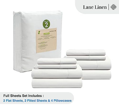 100% Organic Cotton Queen Size White Sheets 8 Pc K332