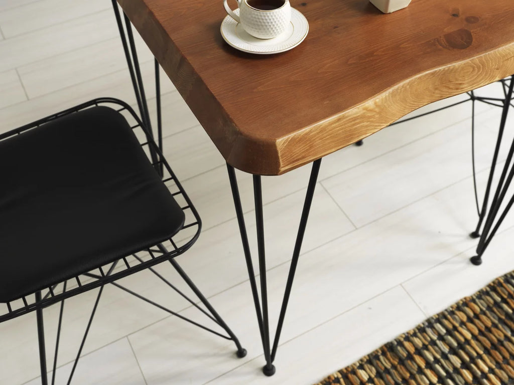 Solid Wood Dining Table with Metal Legs N526