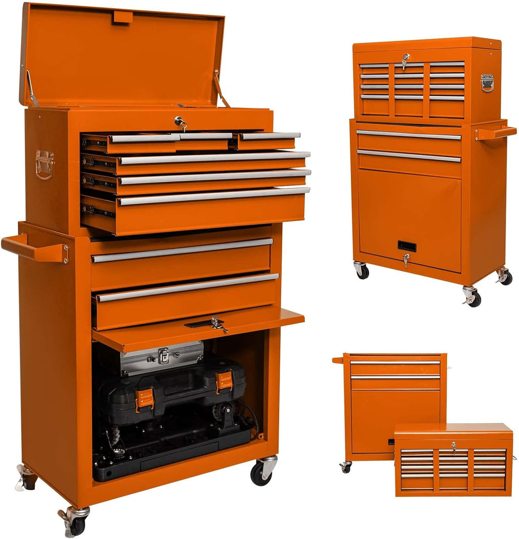 8 Drawer Rolling Tool Chest with Lock and 4 Wheels W449052