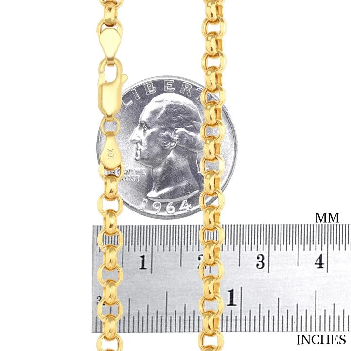10k Yellow Gold 5mm Rolo Chain Necklace 18" - 24" F774191