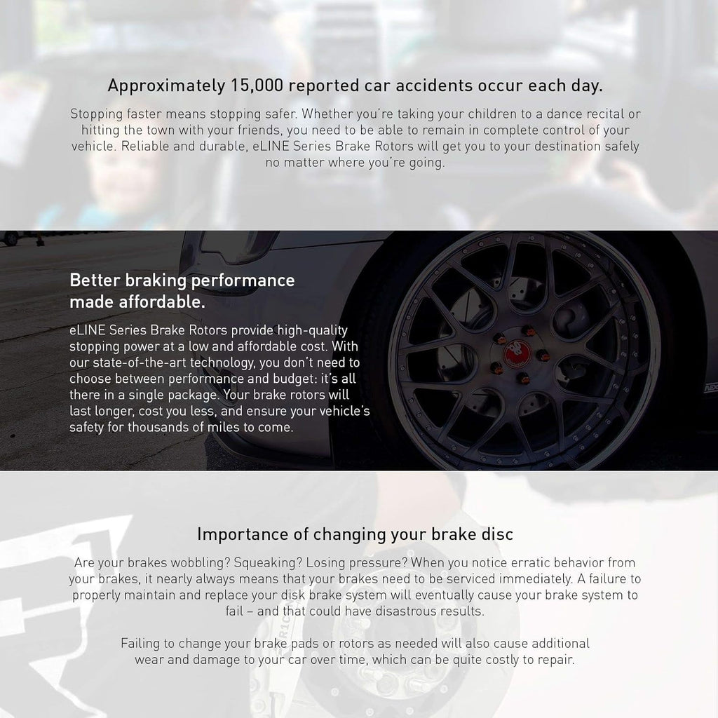 Front Rear Brake Rotors Drilled and Slotted Silver with Semi Metallic Brake Pads P81895
