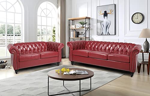 Green Velvet Chesterfield Sofa and Club Chair Set S543