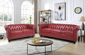 Green Velvet Chesterfield Sofa and Club Chair Set S543