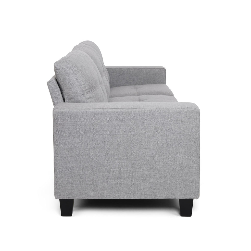 Gray Fabric Tufted 3 Seater Sofa F83920