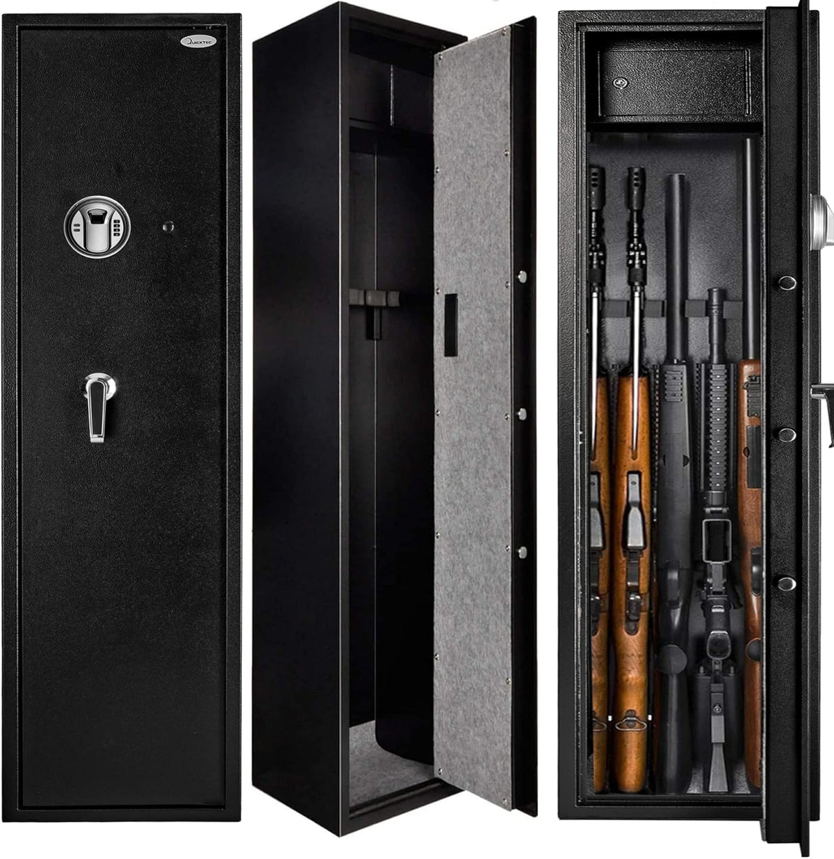 Large Rifle Safe Gun Cabinet with Pistol Lockbox K37627