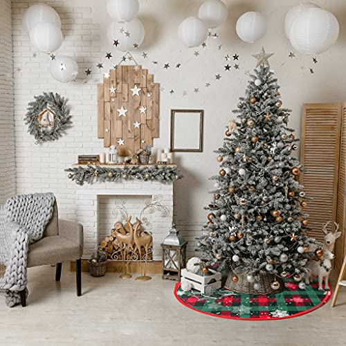 Red 48 inches Plush Christmas Tree Skirt Y21274