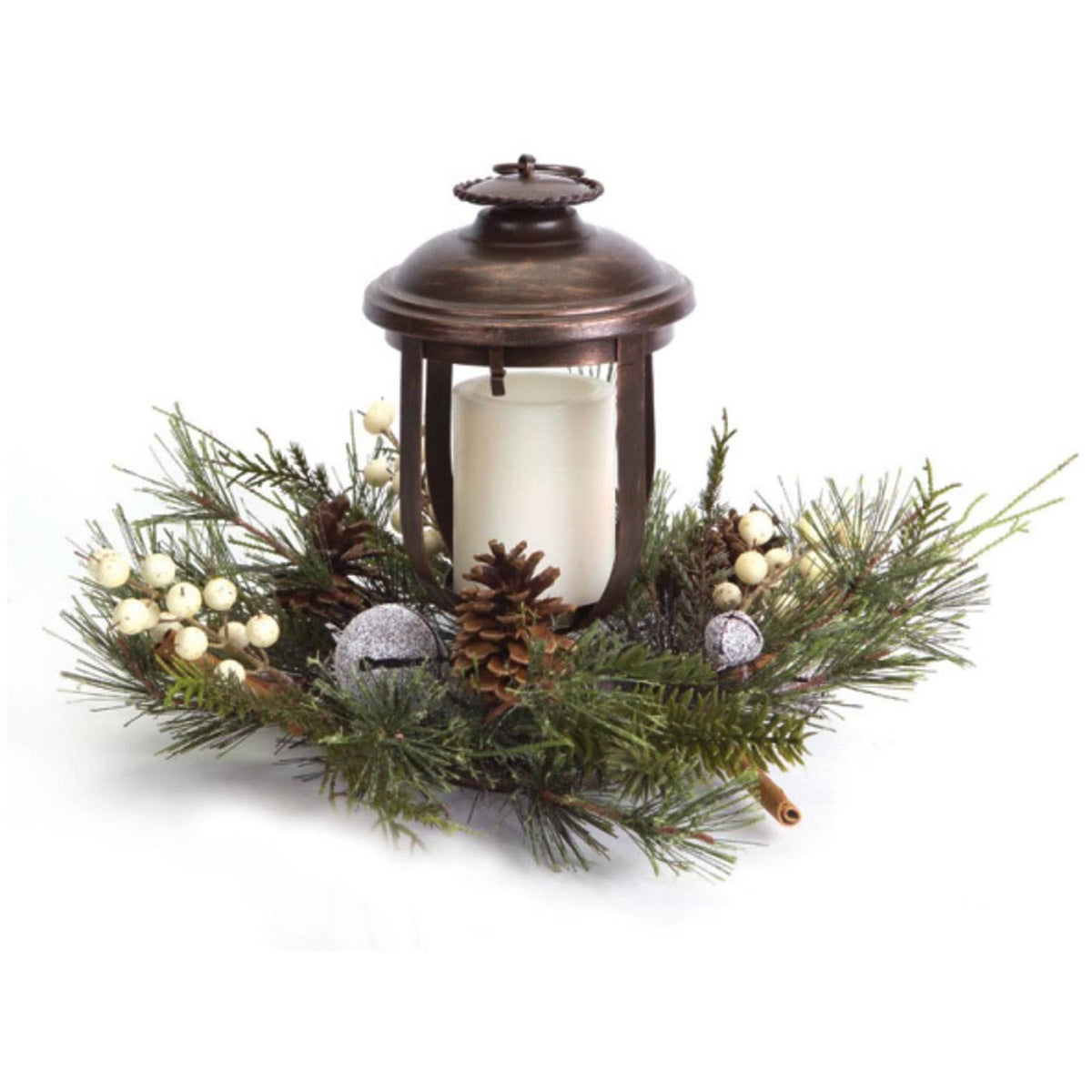 Woodland Inspired Christmas Pillar Candle Holder J75509