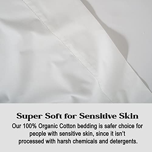 100% Organic Cotton Queen Size White Sheets 8 Pc K332