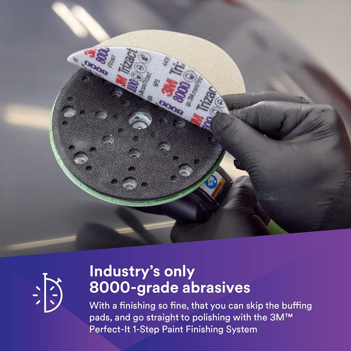 6 in Foam Backing Abrasive Disc, 3000 and 8000 Grade, 10 Discs/Carton I32503