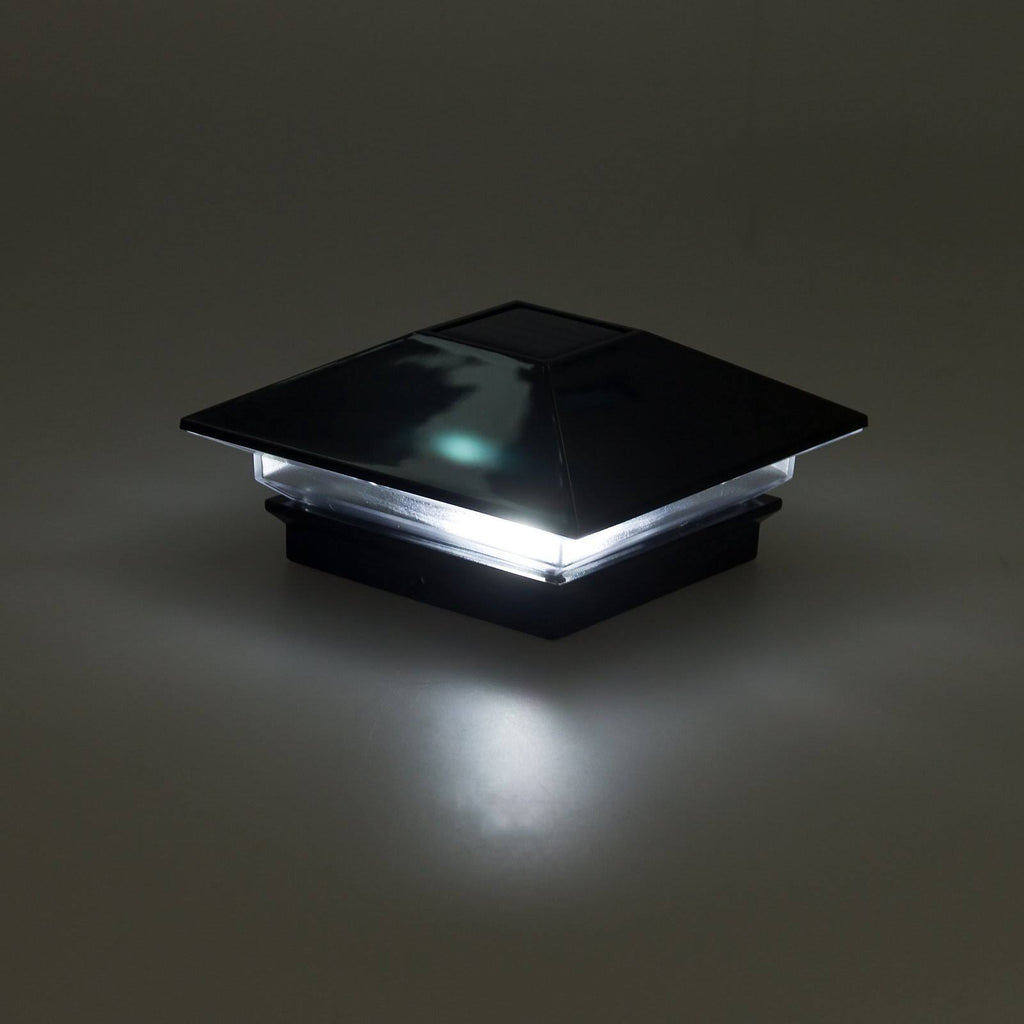 4 x 4 Solar LED Fence Post Cap Light 12 Pack Black Z8178