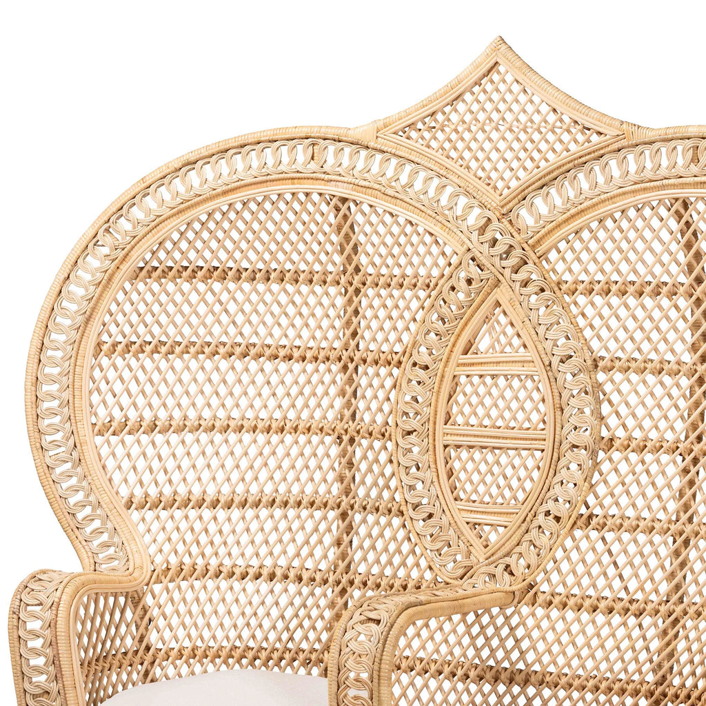 Natural Brown Rattan Two-Seater Chair N613