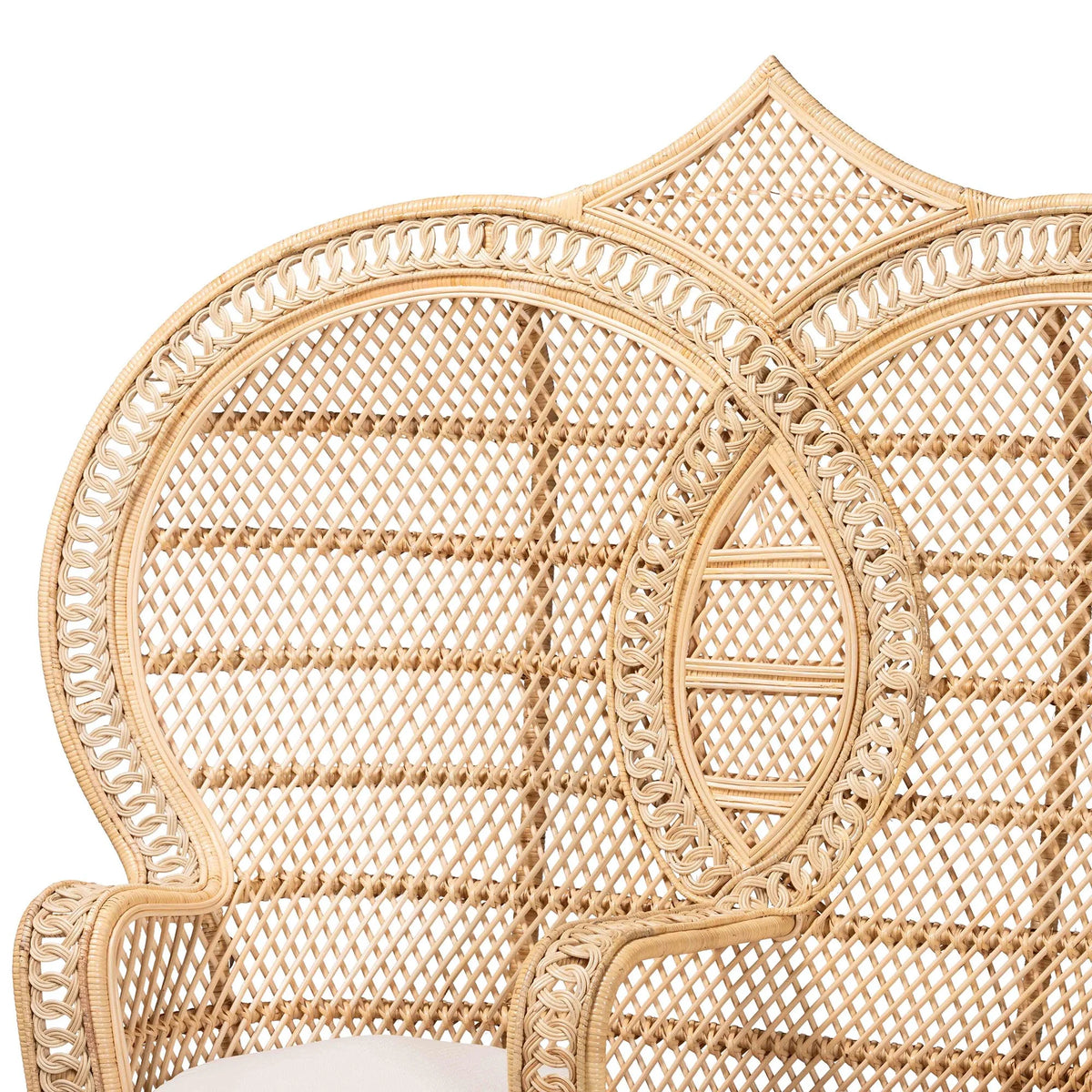 Natural Brown Rattan Two-Seater Chair N613