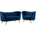 2 Piece Velvet Living Room Furniture Set with Loveseat and Accent Chair E432555