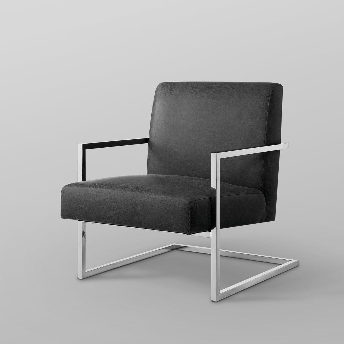 Charcoal PU Leather Accent Chair A8178