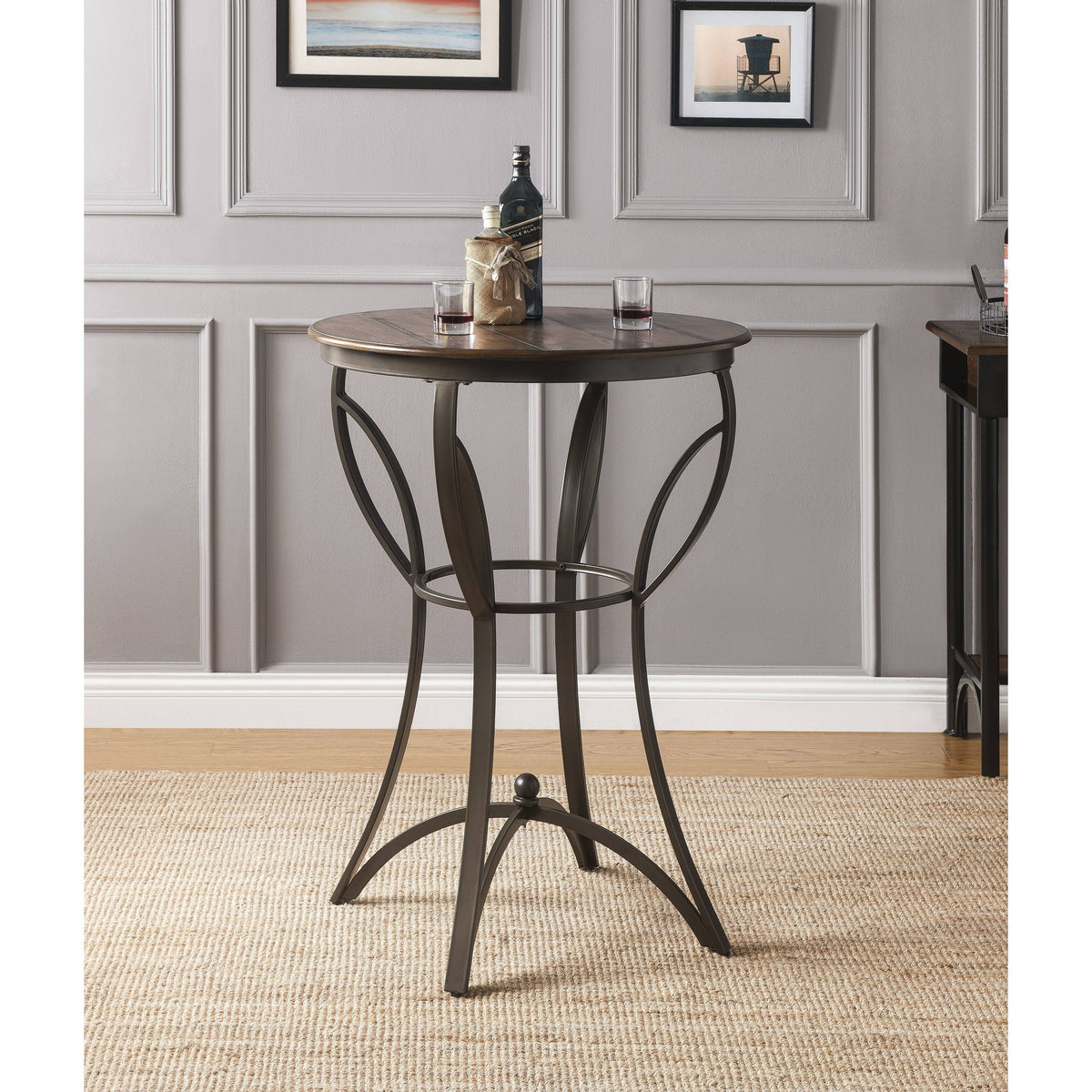 Walnut Sandy Black 3PC Bar Set F2484
