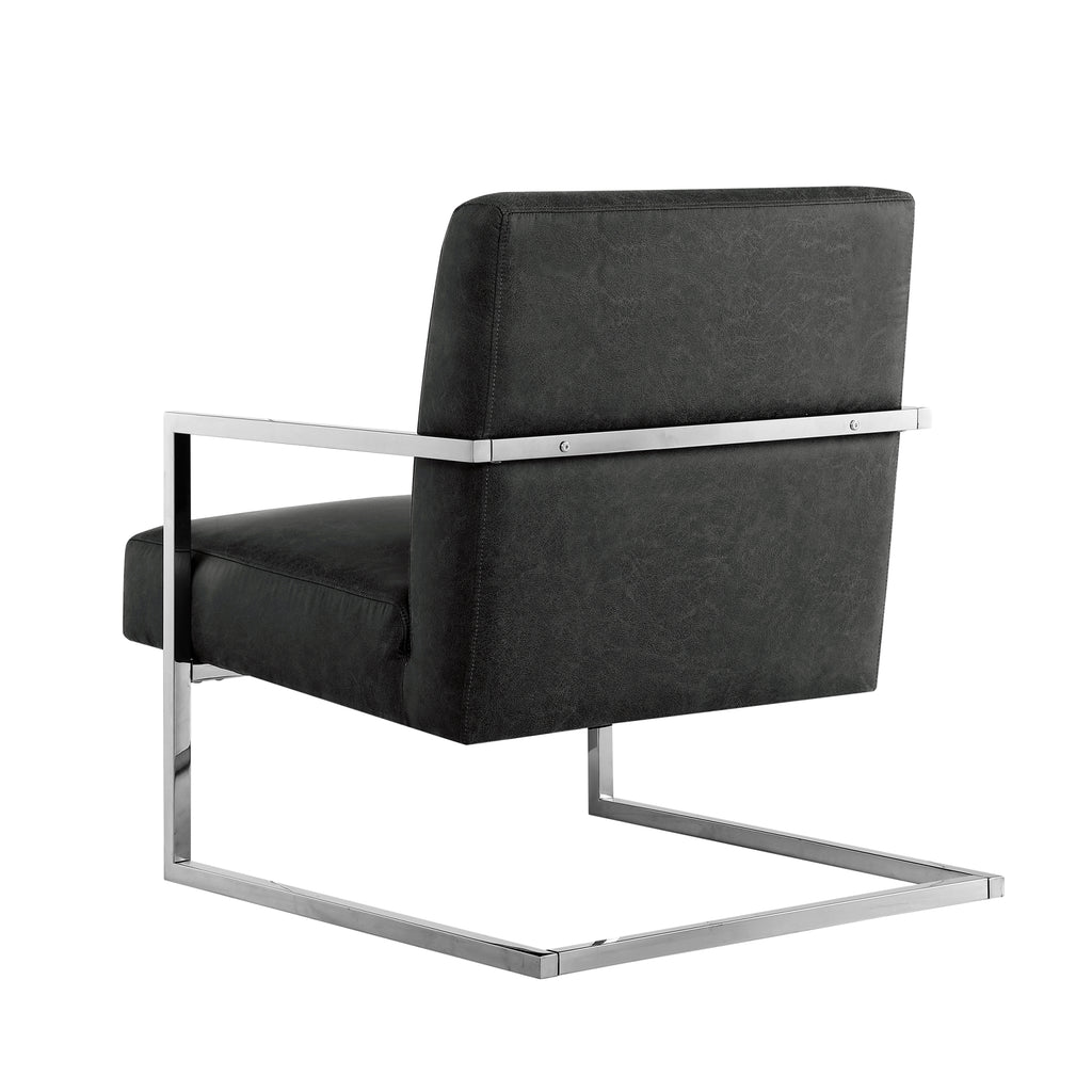 Charcoal PU Leather Accent Chair A8178