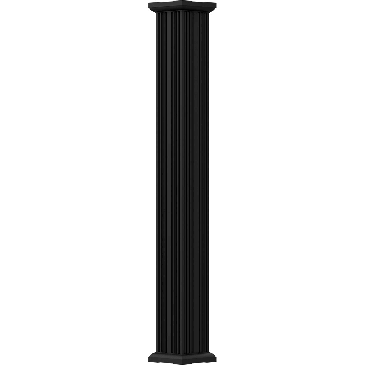 8x22 x 10& Endura-Aluminum Column, Square Shaft, Non-Tapered, Fluted, Textured Black Finish w/ Capi F705