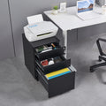 3 Drawer Black Mobile File Cabinet A754