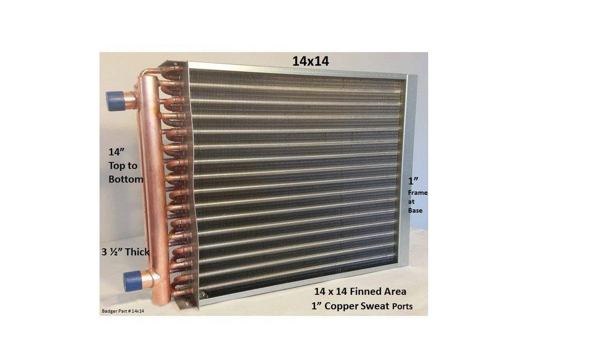 Water to Air Heat Exchanger with Copper Ports F2232