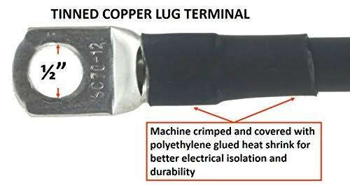 200 Amp Welding Leads Assembly Set with Terminal Lug Connector, #2 AWG Cable, 25 Feet Each Lead J736197