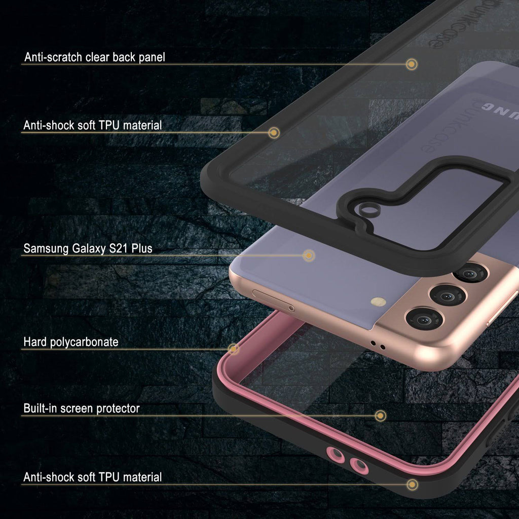 Galaxy S21+ Plus Water Shock Snowproof Slim Screen Protector Case Pink N284