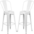 White Metal Barstool 2 Stools X57403