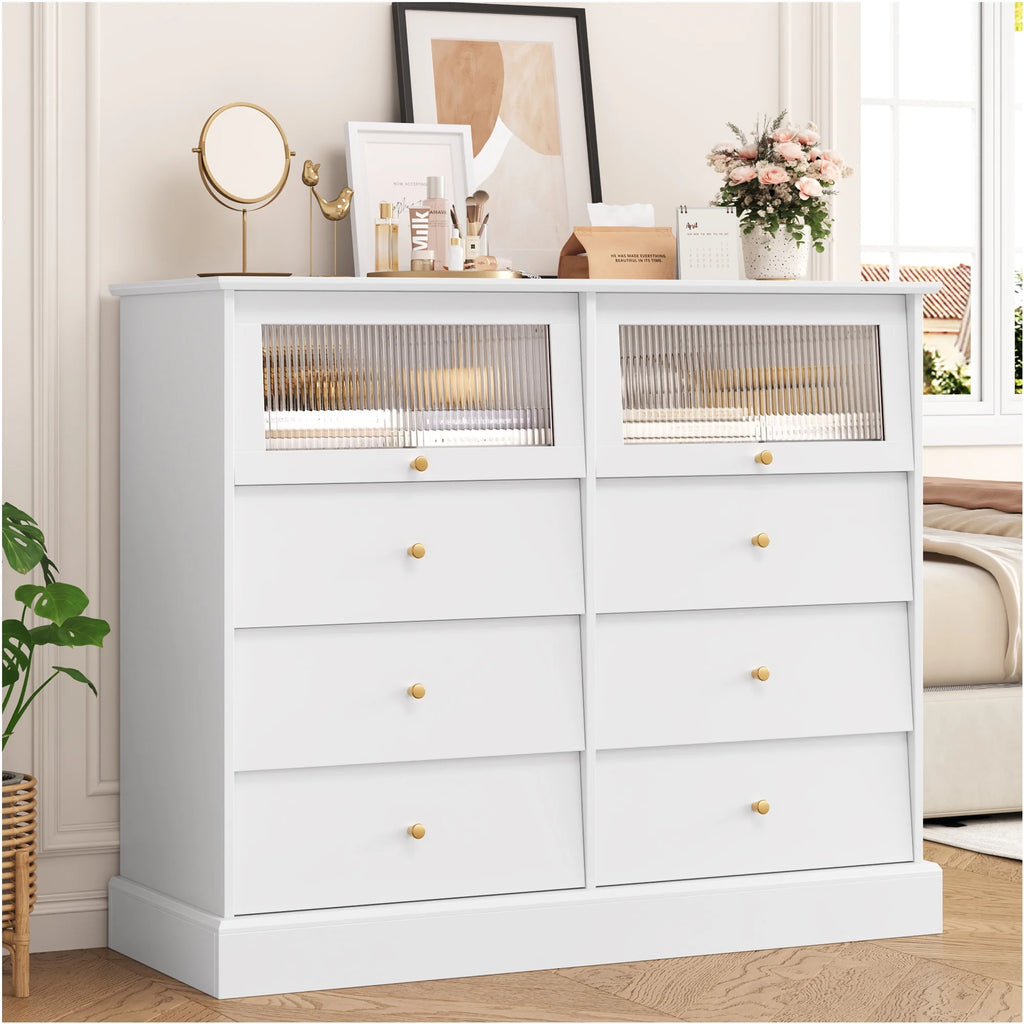 Black 8 Drawer Wood Dresser U428917