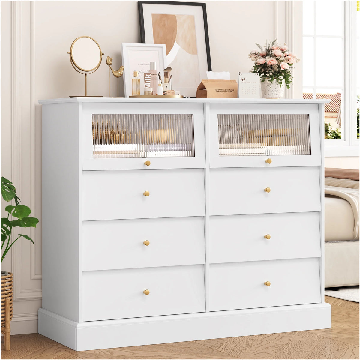 Black 8 Drawer Wood Dresser U428917