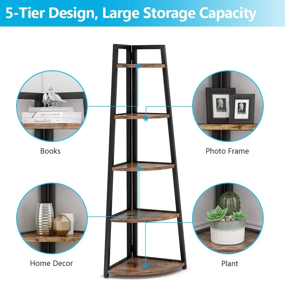 70 inch 5 Tier Corner Bookshelf Z63638