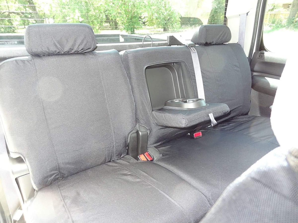 Black Waterproof Rear Seat Covers for Double Cab F43980