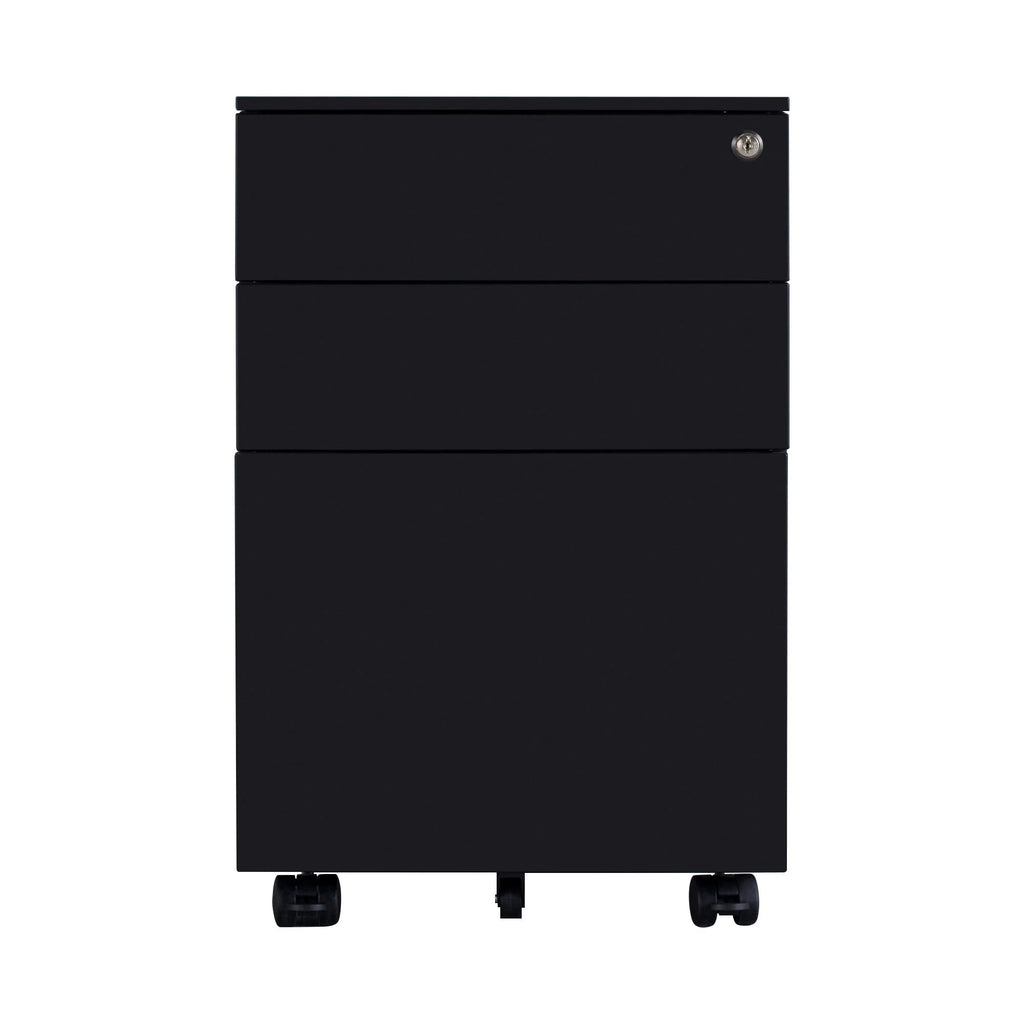 3 Drawer Black Mobile File Cabinet A754