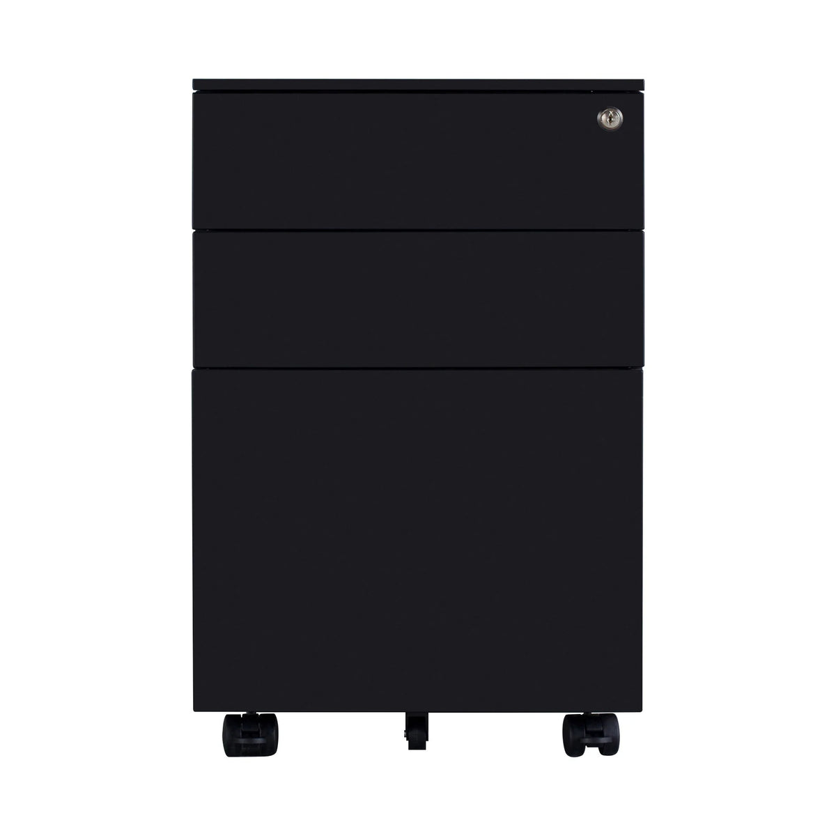 3 Drawer Black Mobile File Cabinet A754