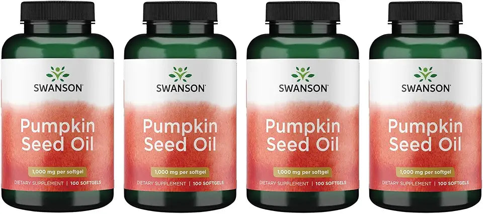 Pumpkin Seed Oil 1000mg 100 Softgel Capsules 4 Pack T329