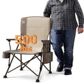 Oversized Folding Camping Chair High Back Heavy Duty with Cup Holder Side Pocket Cooler Bag X2409