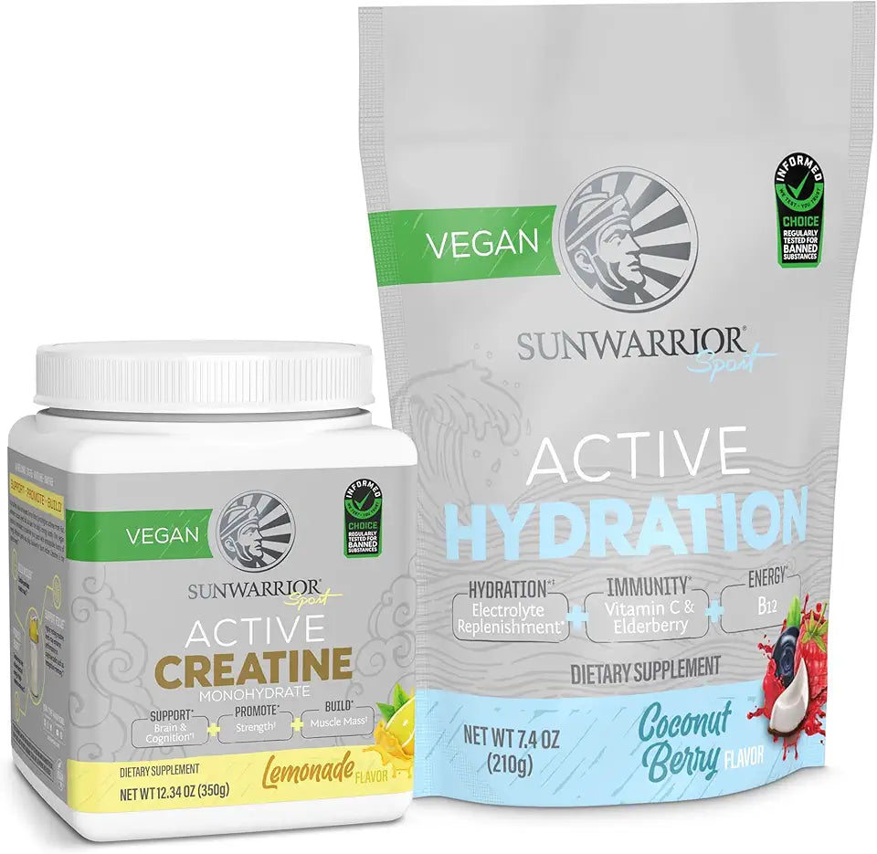 Creatine Monohydrate Powder Lemonade 50 Servings & Electrolyte Blend Coconut Berry 30 Servings L5202