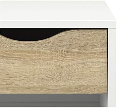 White and Oak Nightstand Z5290
