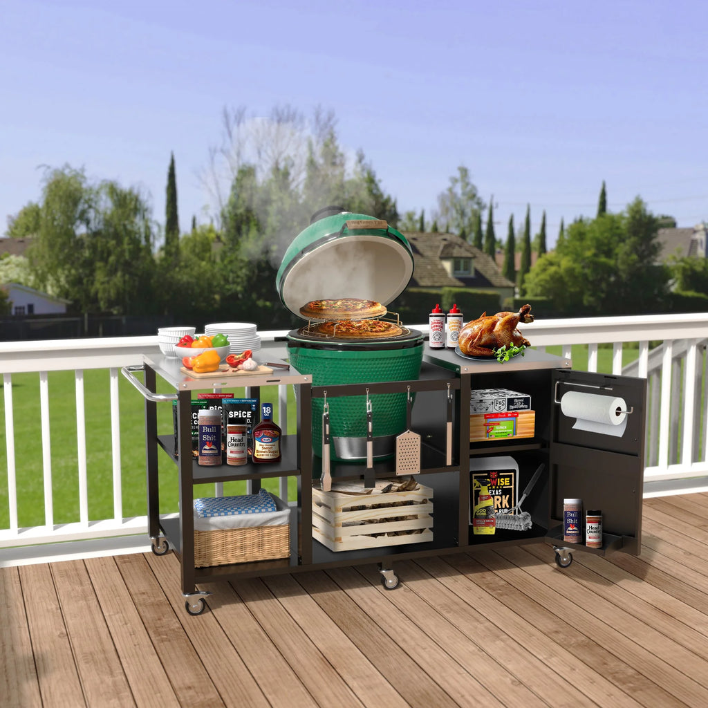 Heavy Duty Metal Grill Table with Storage R484819