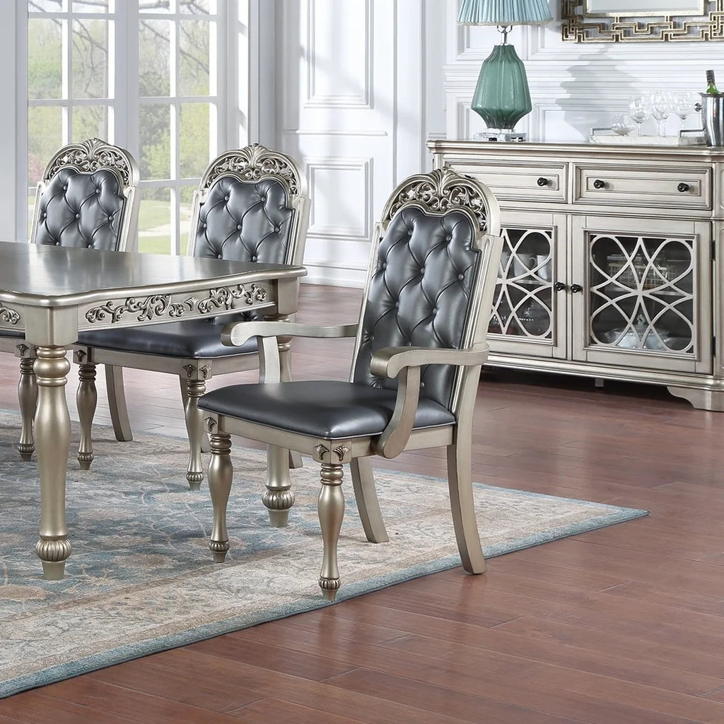 Set of 2 Grey Upholstered Dining Chairs Z256922