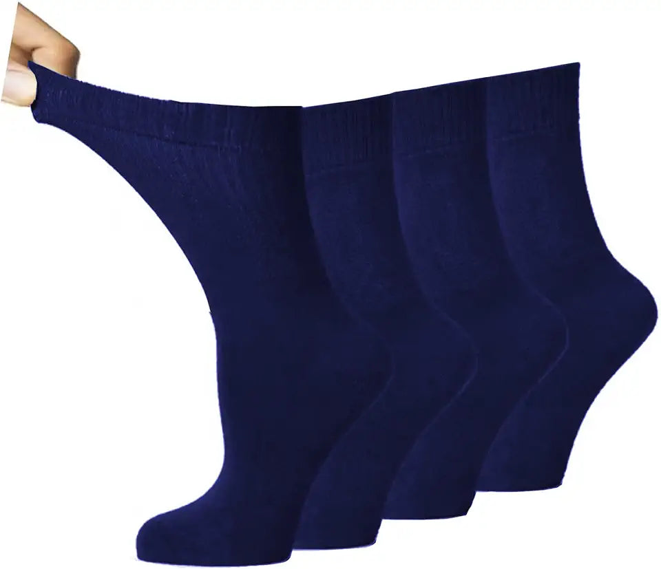 Diabetic Dress Socks Non Constricting Parliament Blue 4 Pairs M1326