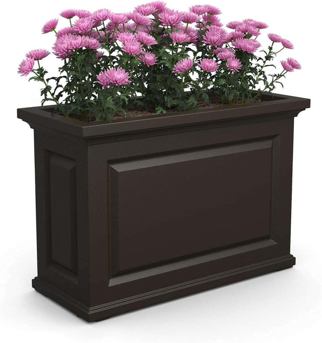 Black 36in L x 16in W x 24in H Planter with Built-in Water Reservoir R698173