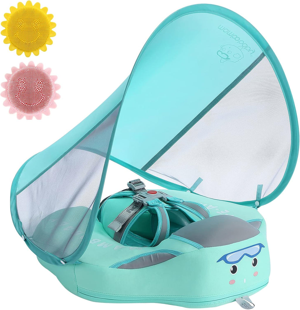 Baby Pool Float with Canopy UPF 50+, Non Inflatable X674