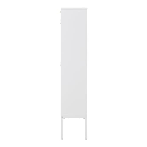 White Shoe Cabinet with 2 Drawers and Adjustable Shelf O38601