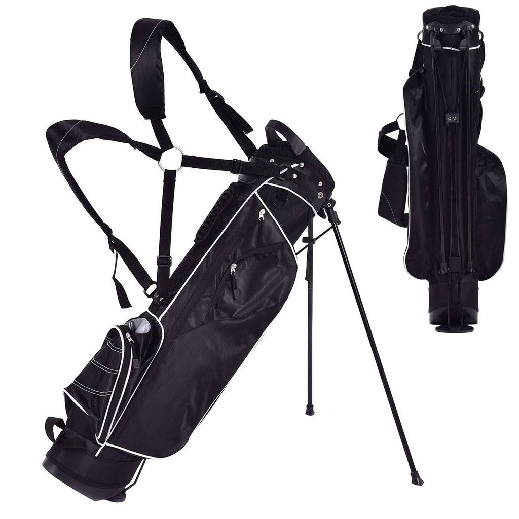 Black Golf Stand Cart Bag with 4 Way Divider T6317
