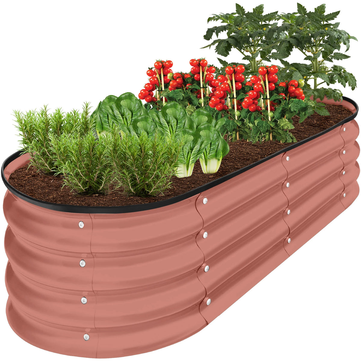 4x2x1ft Outdoor Raised Metal Oval Garden Bed X25045