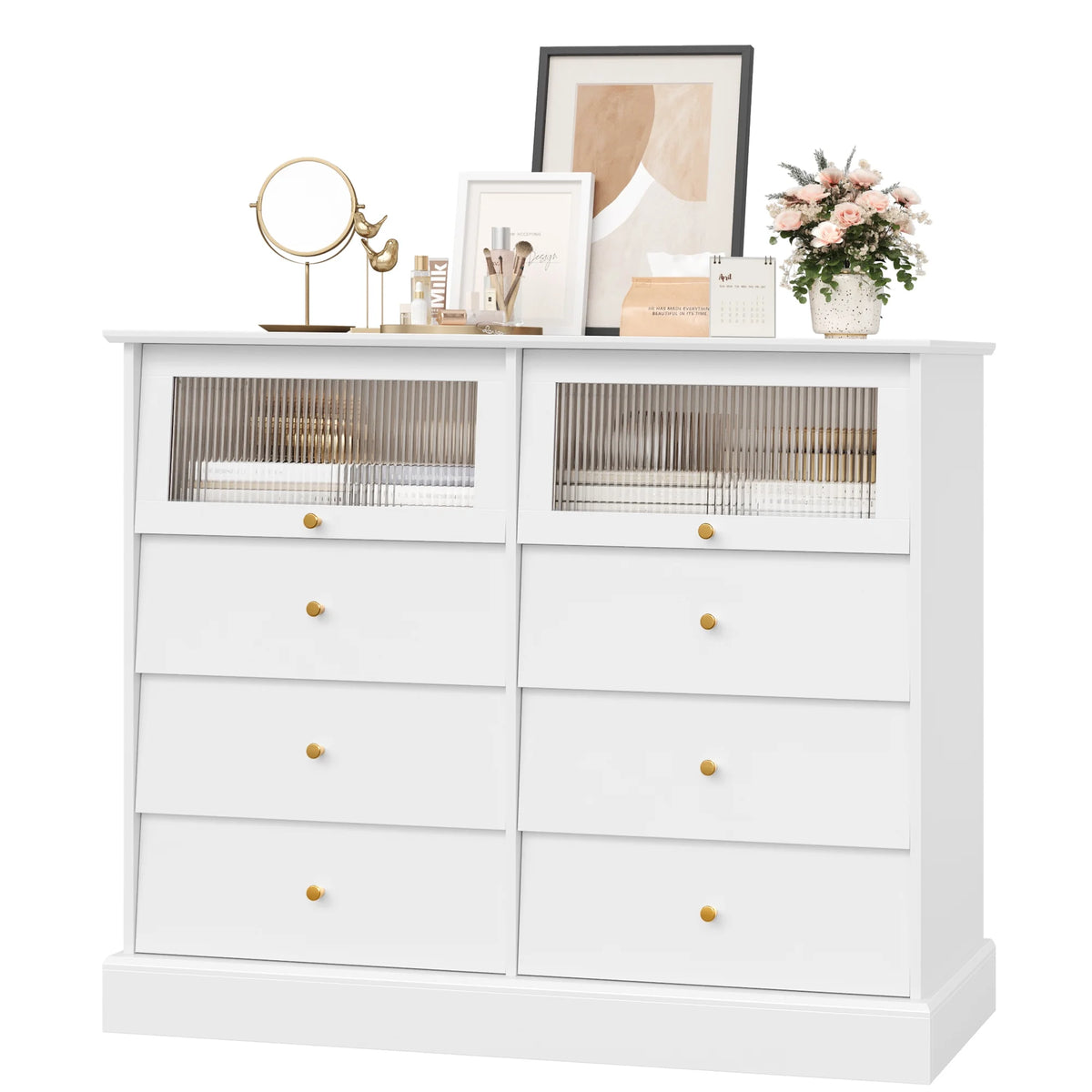 Black 8 Drawer Wood Dresser U428917