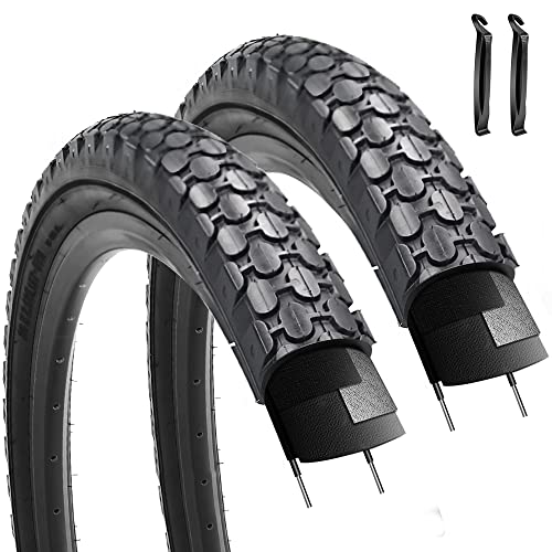 2 Pack 26" x 2.125" Beach Cruiser Bike Tires Black Wall/White Side Wall C31677