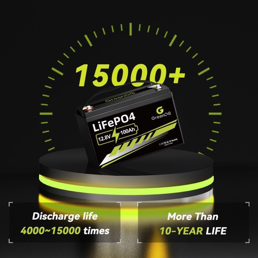12V 100Ah LiFePO4 Battery Group 31 With Built-in 100A BMS A628