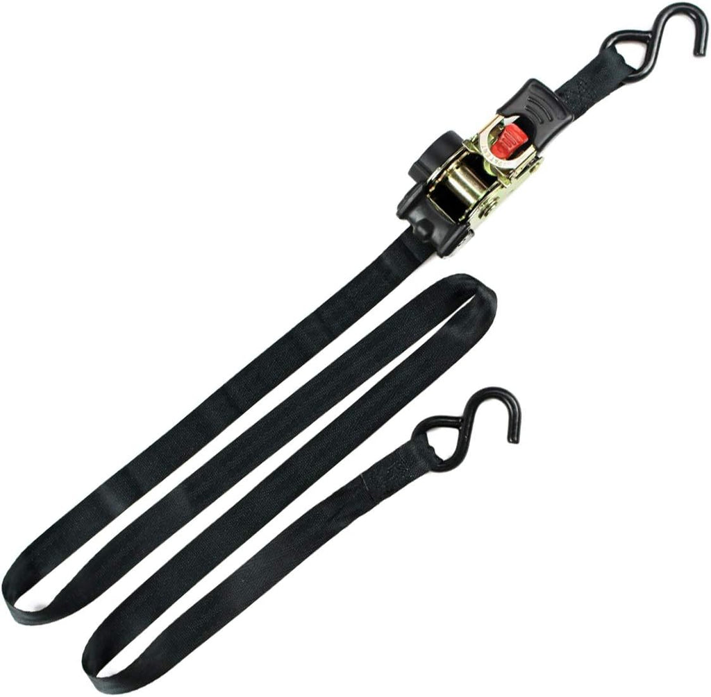 2 Auto Retract Ratchet Straps 1 x 10' Retractable Cargo Tie-Downs C978439