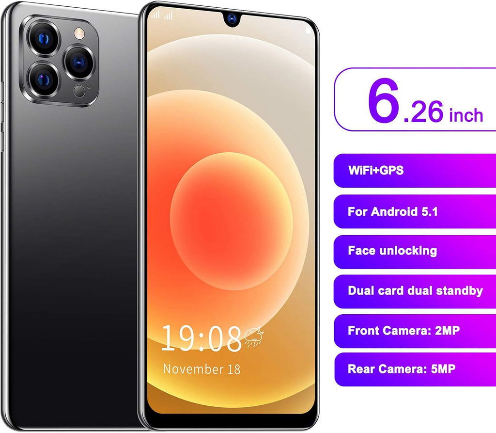 Unlocked Android Smartphone 6.26Inch 1+8GB Dual Card Black M20231